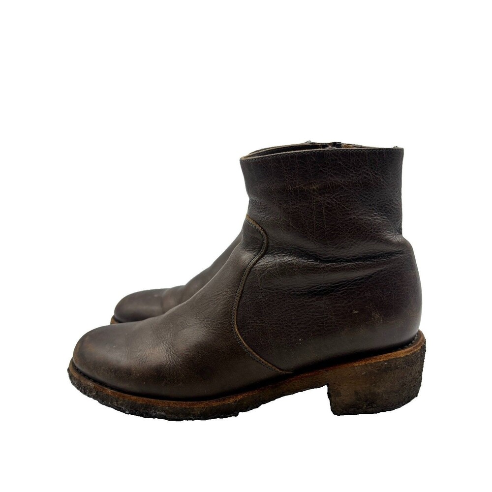 A.P.C. Crepe Sole Brown Leather Shearling Lined Boots Women’s Sz 39 US 8.5-9
